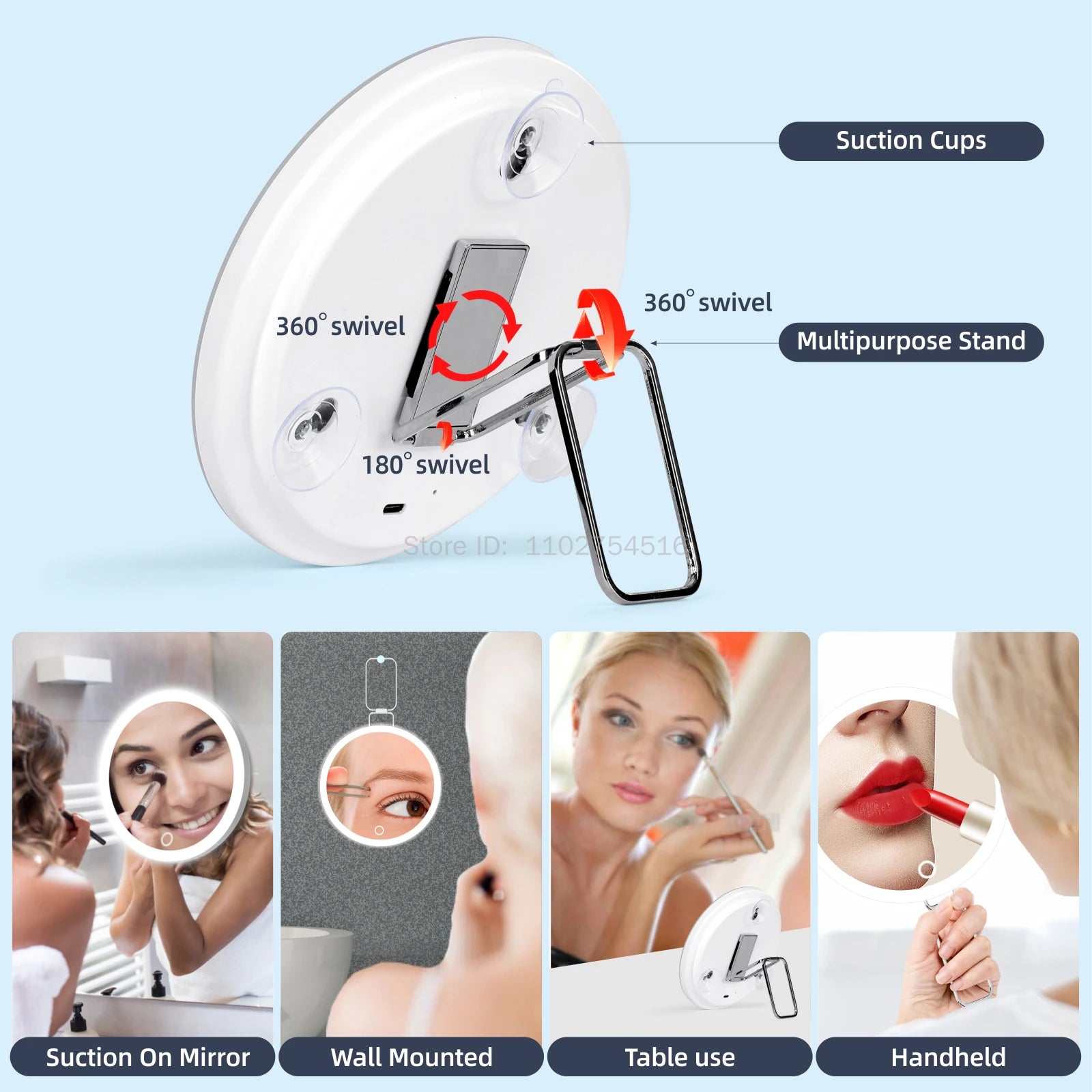 Portable LED Makeup Mirror