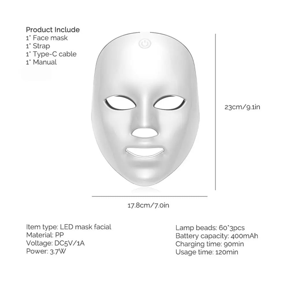 Face Mask Wireless LED Mask 7 Color LED