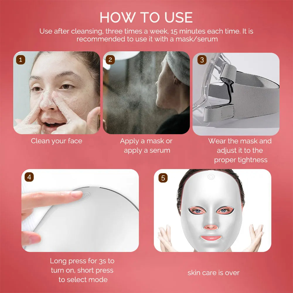 Face Mask Wireless LED Mask 7 Color LED
