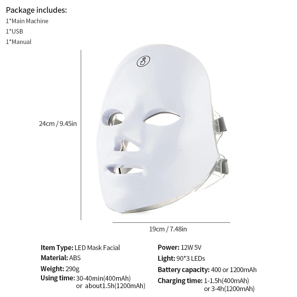 Face Mask Wireless LED Mask 7 Color LED