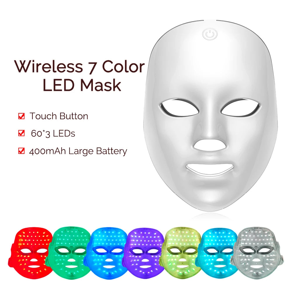Face Mask Wireless LED Mask 7 Color LED